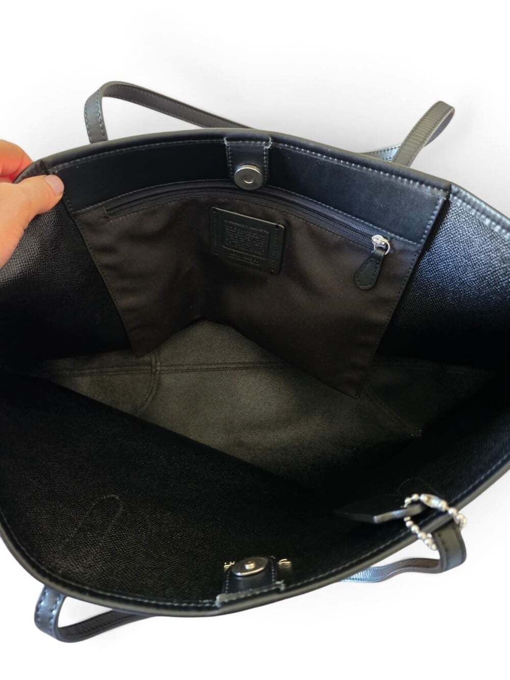 Coach x Peanuts Snoopy City Tote Signature Coated Canvas Brown Black Rare - Picture 10 of 16